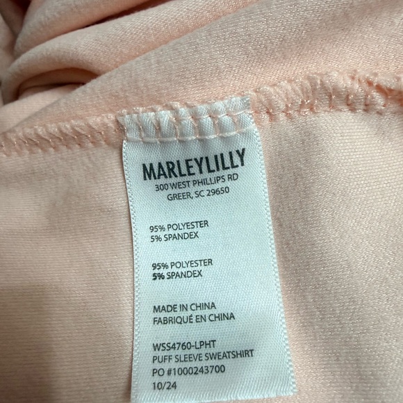 Marley Lilly Pink Sequin Heart Long Sleeve Top - Picture 6 of 6